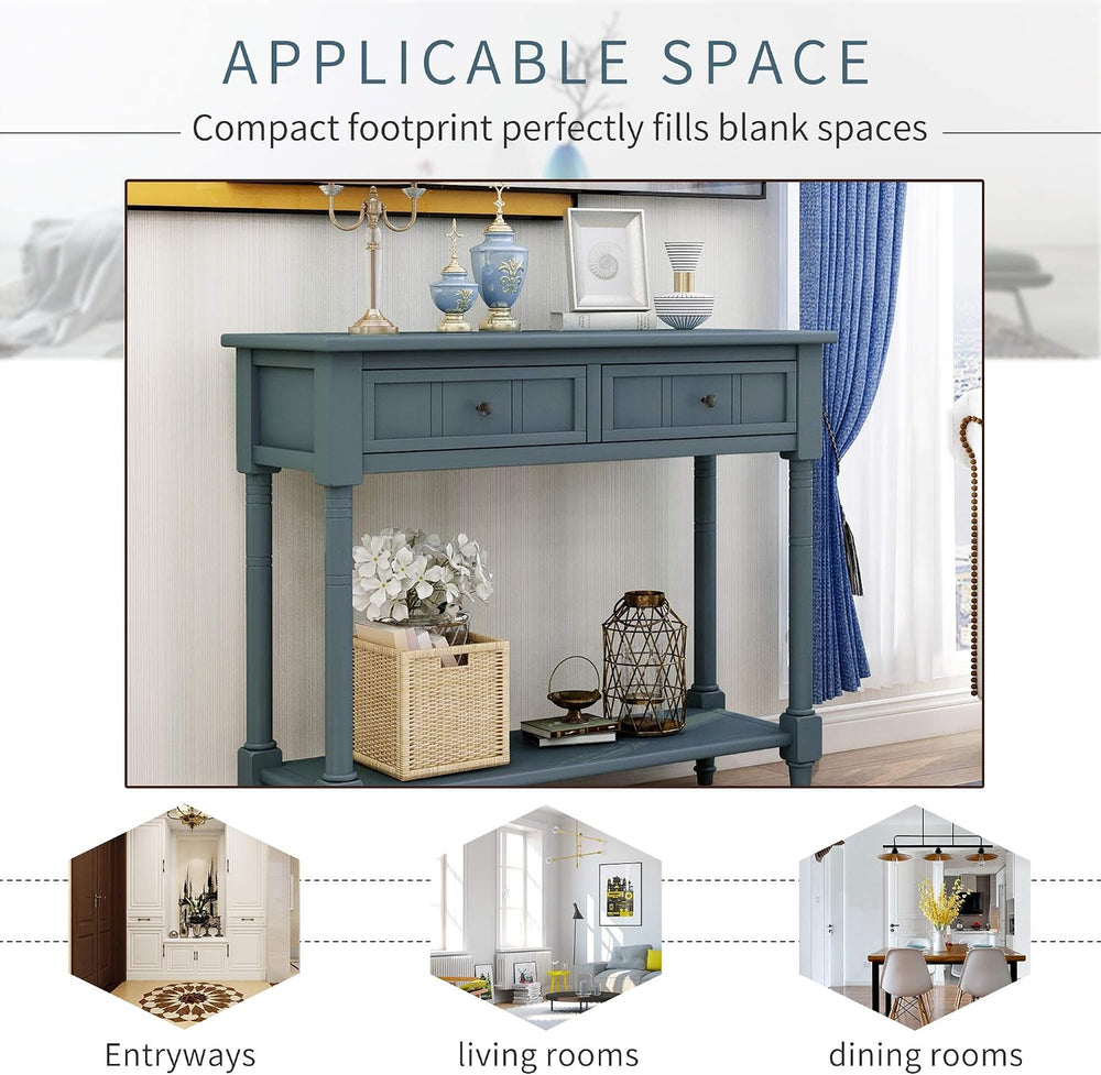 MERITLINE Wood Console Table for Entryway Console Table with Storage Sofa Tab...