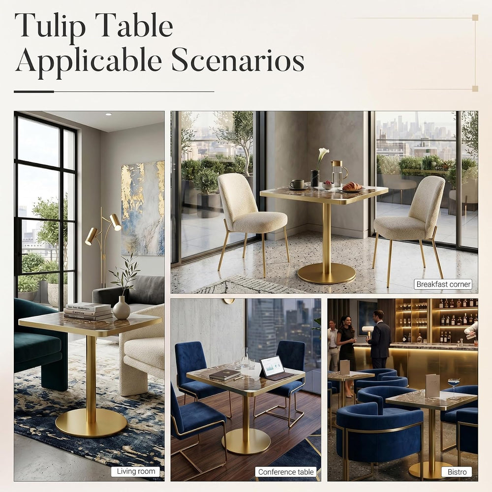 31.5" Square Dining Table, Square Restaurant Table with 1.2" Thick ...