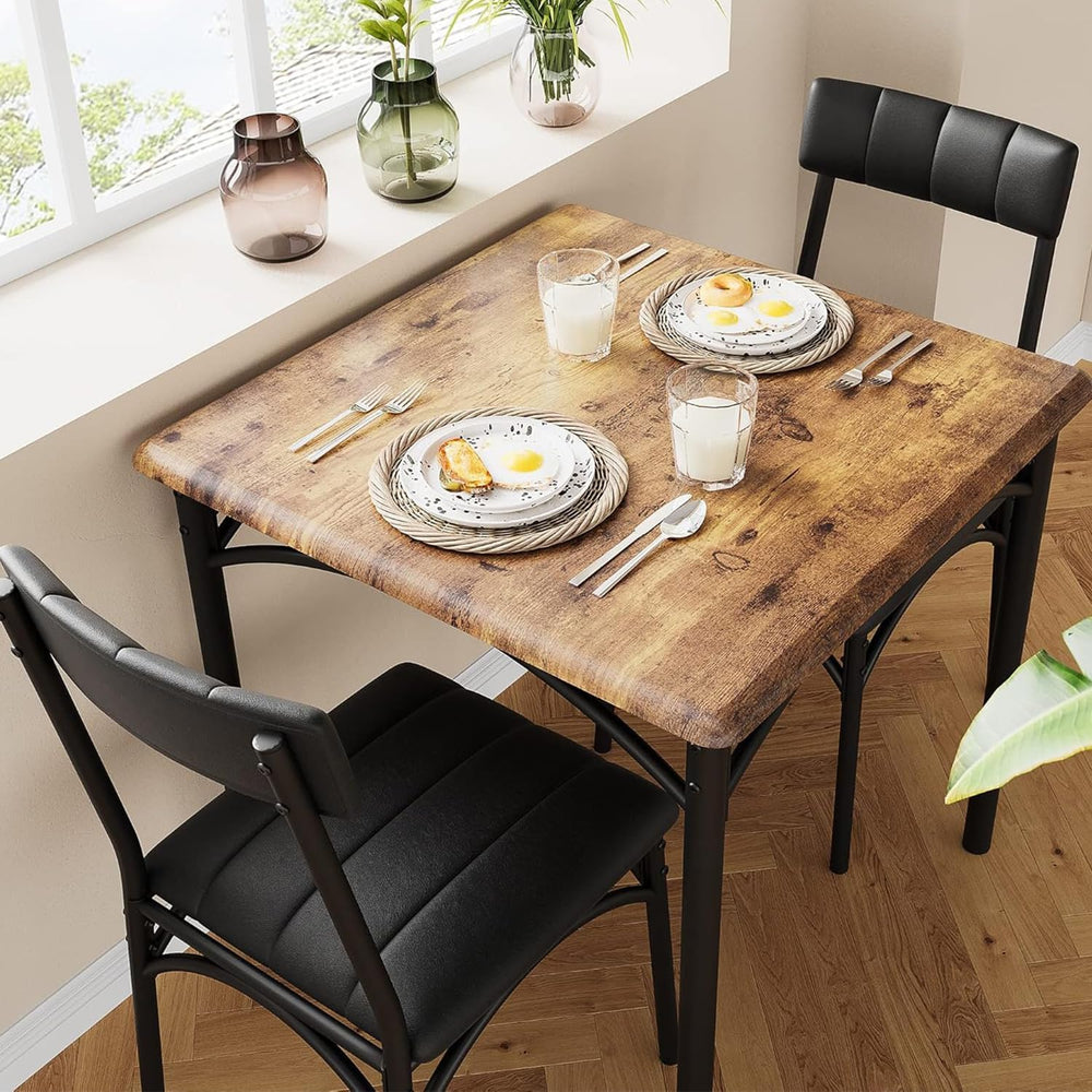 GAOMON Dining Table Set for 2, Kitchen Table and Chairs for 2 with Upholstere...