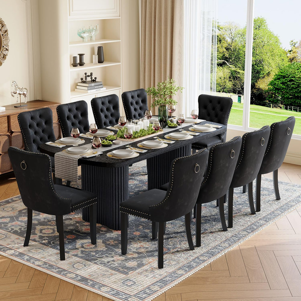 Dining Table Set for 10, 79'' Large Modern Rectangular Dining Room Ta...