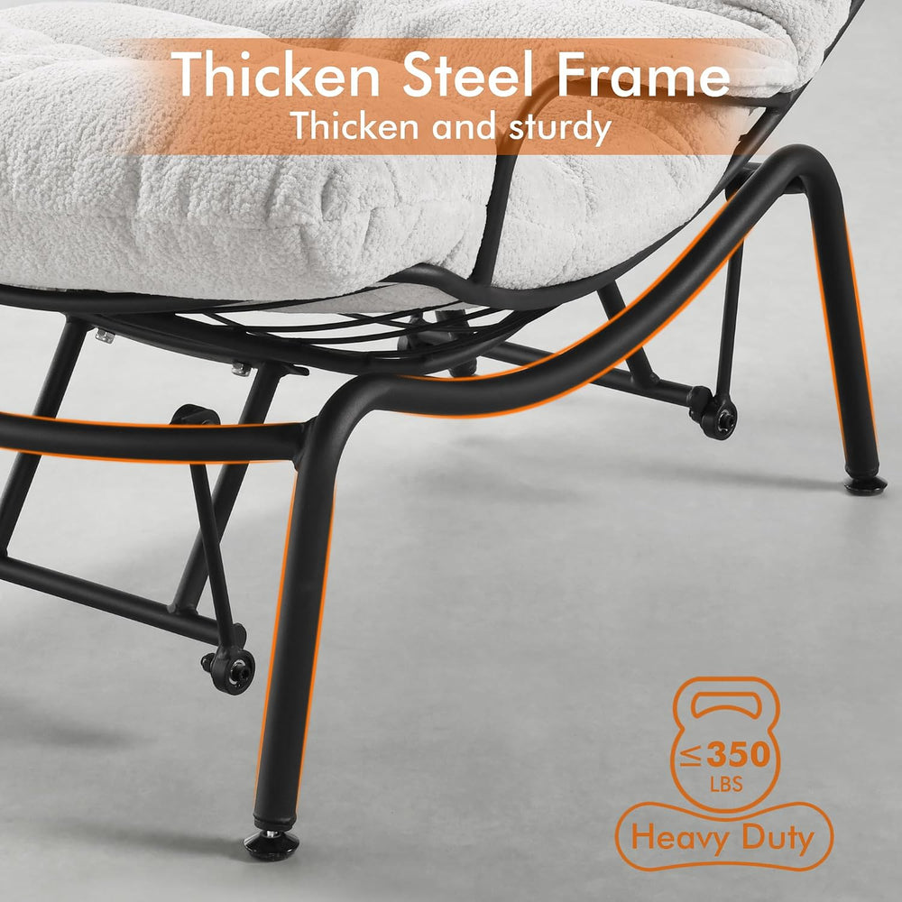 HOOOWOOO Cozy Rocking Chair,Chaise Lounge Chair Indoor,Accent Chair with Otto...