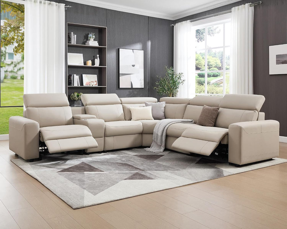 Power Reclining Sectional, Sectional Recliner, Leather Reclining Sectional | ...