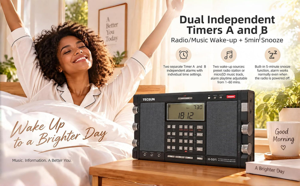 Tecsun H501 Digital Worldband AM/FM Shortwave Longwave Radio with SSB Recepti...