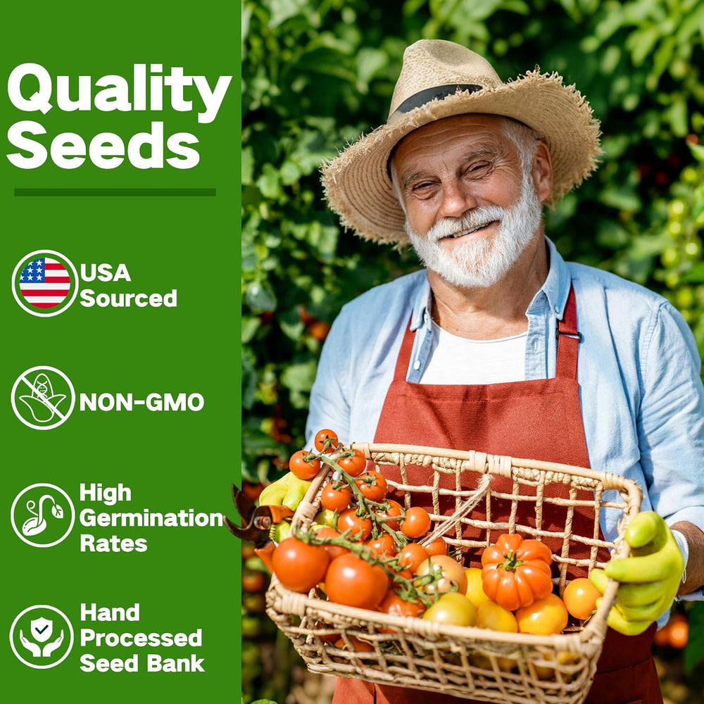 Year-Round Zone 7 Seed Bank, Gift for Mom Dad, 32 Varieties Heirloom Seeds