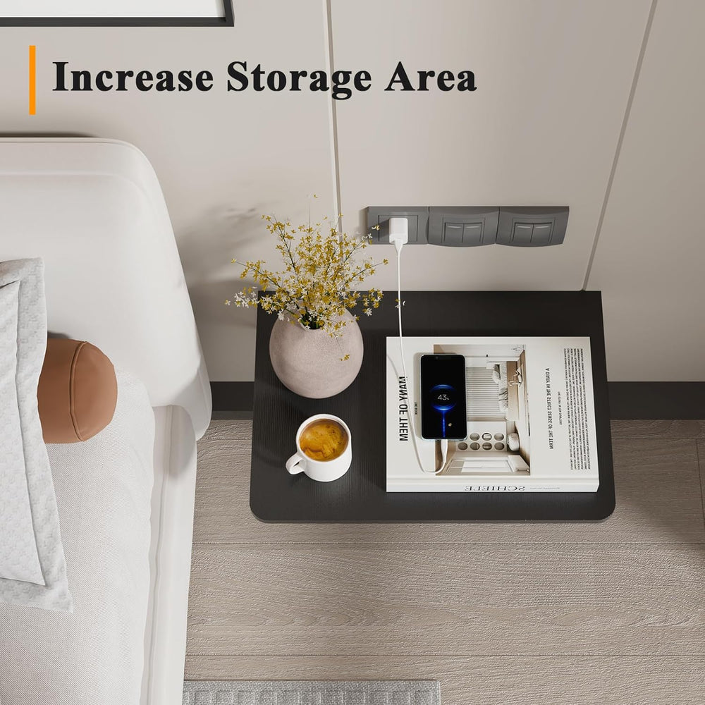 TEAMIX Wall Folding Table, Wall Mounted Floating Table Bedside Shelf for Smal...