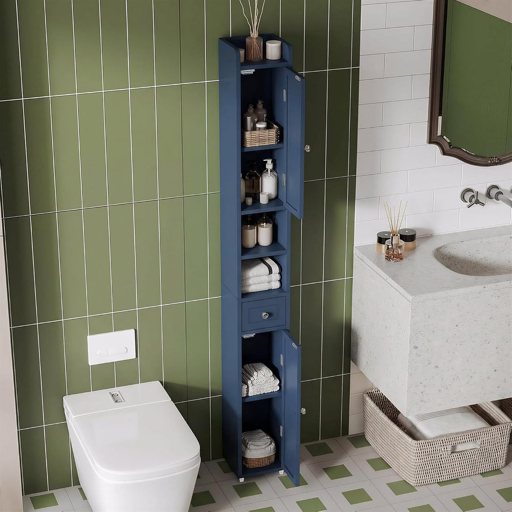 ChooChoo Narrow Bathroom Storage Cabinet with Adjustable Shelves, Tall Storag...