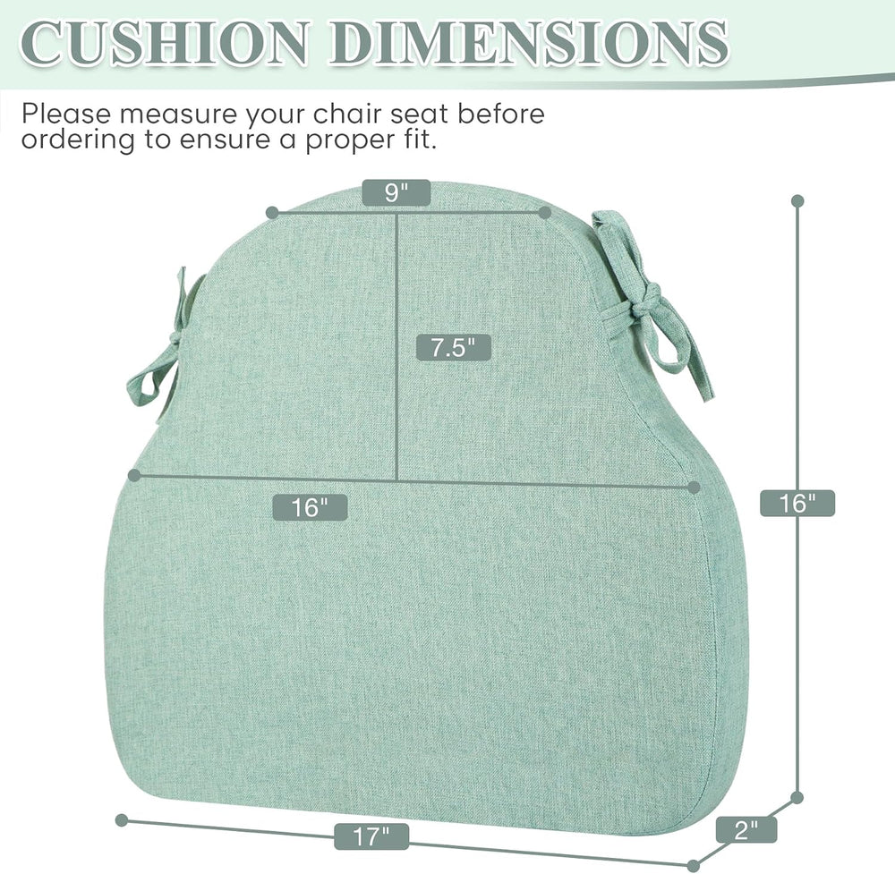 Mint Green Winsor Chair Cushions Seat Pads with Ties Set of 4