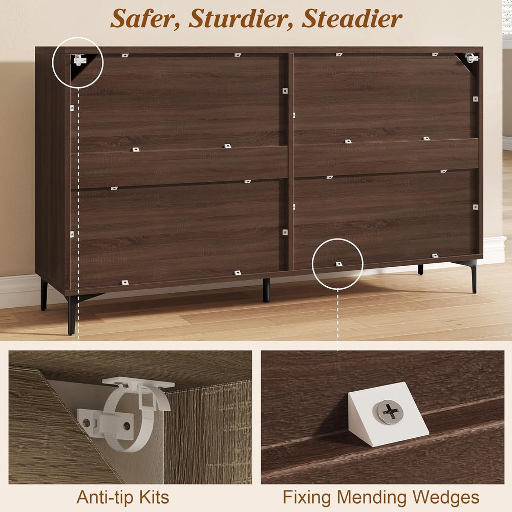 JASIWAY Buffet Cabinet with Storage, 48" Rattan Sideboard with Adjustabl...