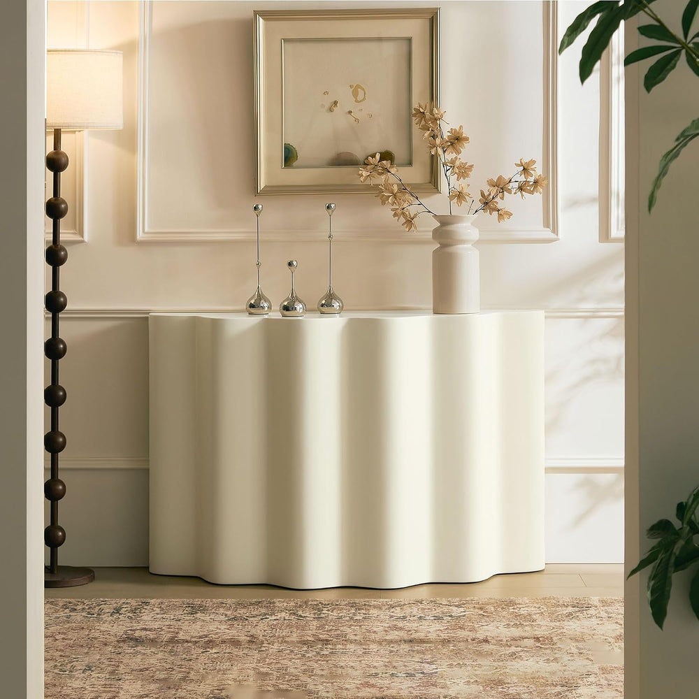 47.24" Half Moon Console Table for Entryway Mars Marble Entry Way Table ...