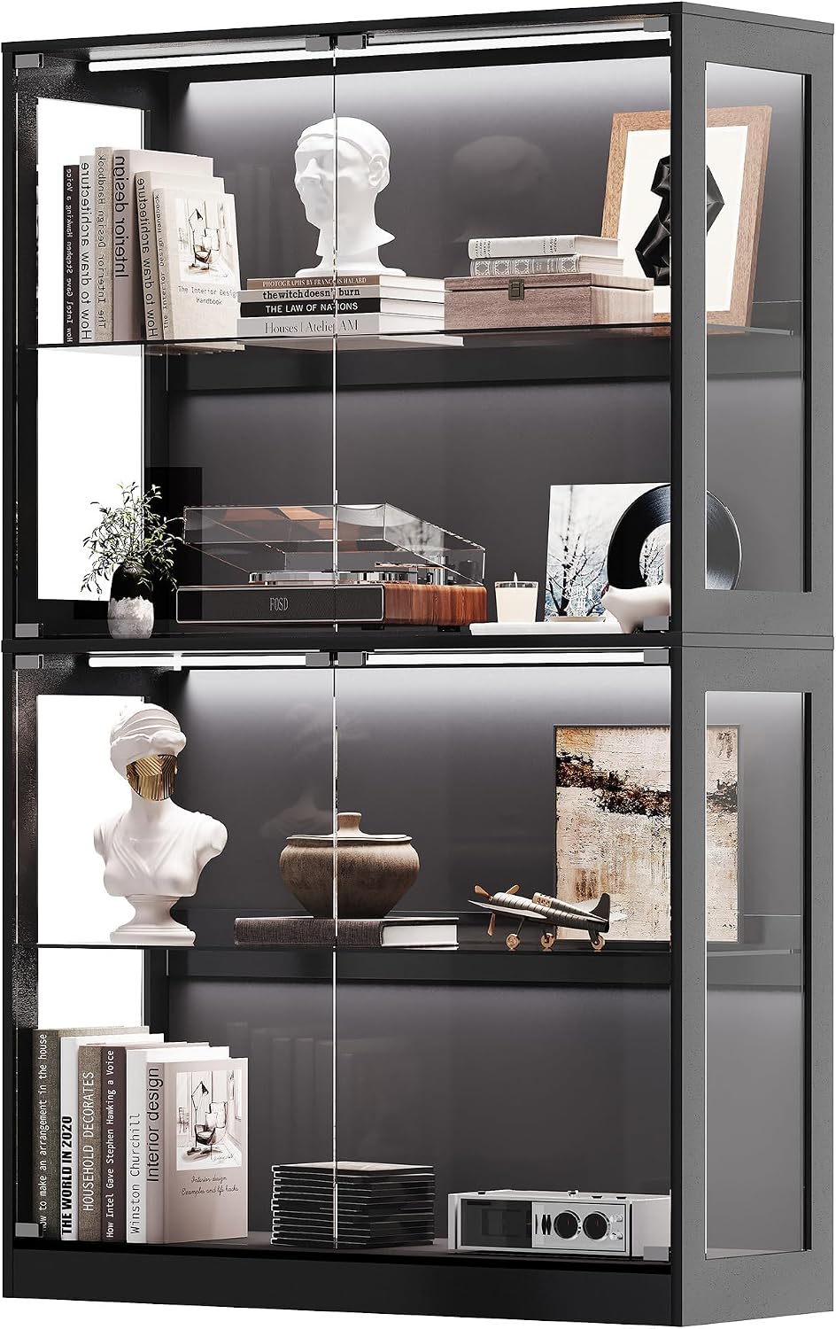 AMERLIFE 45-Inch RGB Display Cabinet with Glass Doors | 70 H x 45 W x 16 D In...