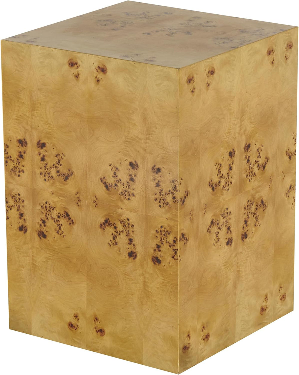 Deco 79 Wood Side End Accent Table Square Cube End Table with Wood Grain Patt...