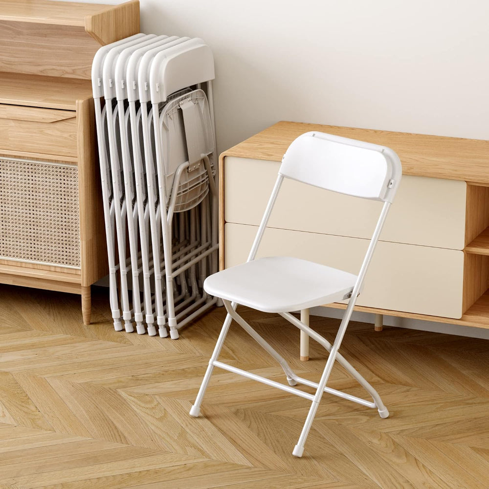 Allpop 4 Pack Plastic Folding Chair, 300lb Capacity, Portable Commercial Chai...