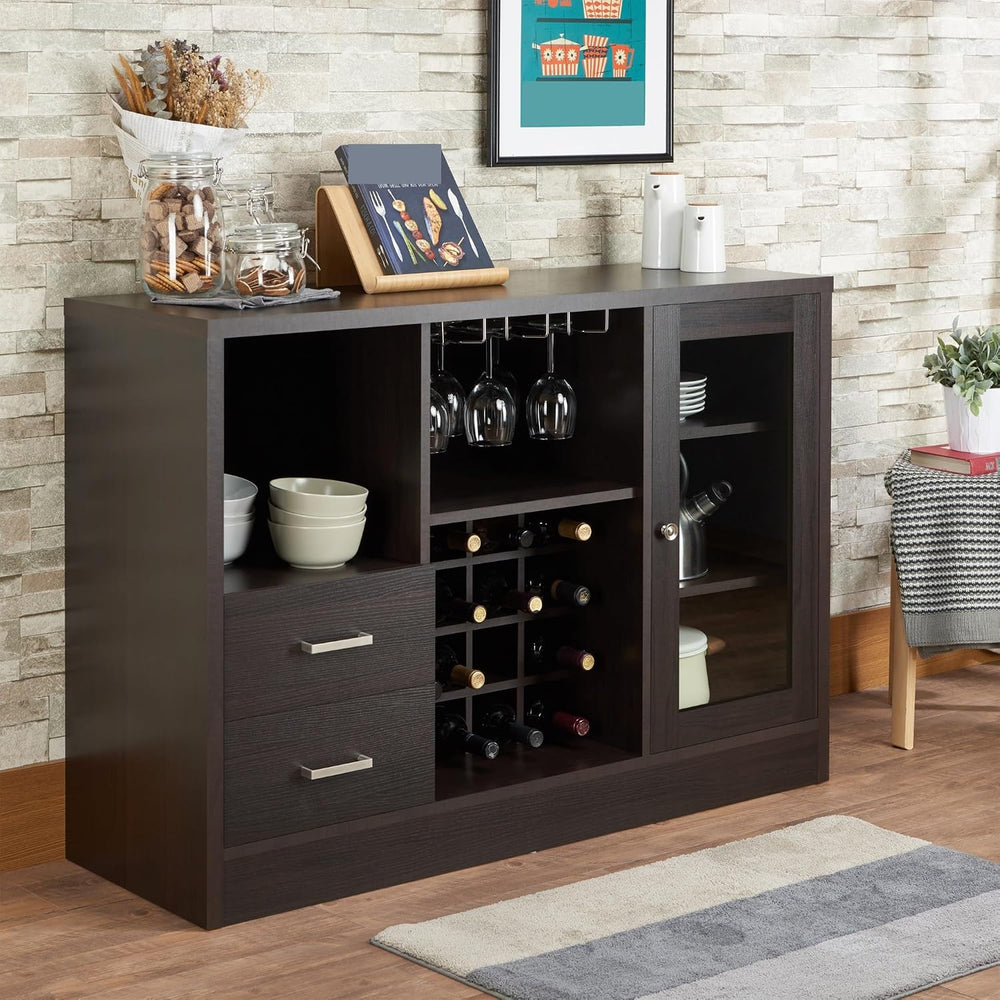 Wine Cabinet with Storage Drawers, Pantry Sideboard Locker for Kitchen Dining...