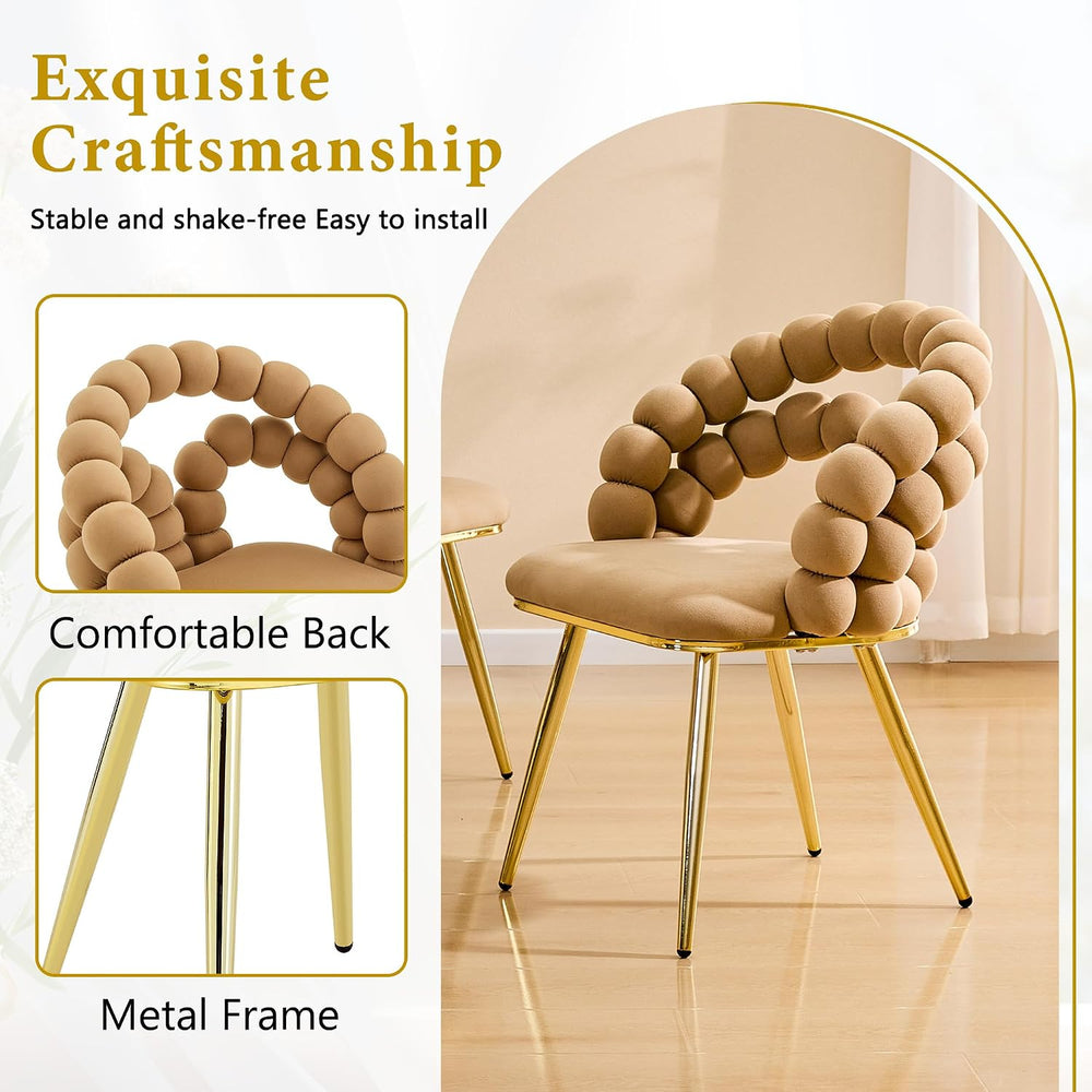 Aoowow Bubble Ball Chain Chairs, Contemporary Luxury Kitchen Chairs, Handcraf...
