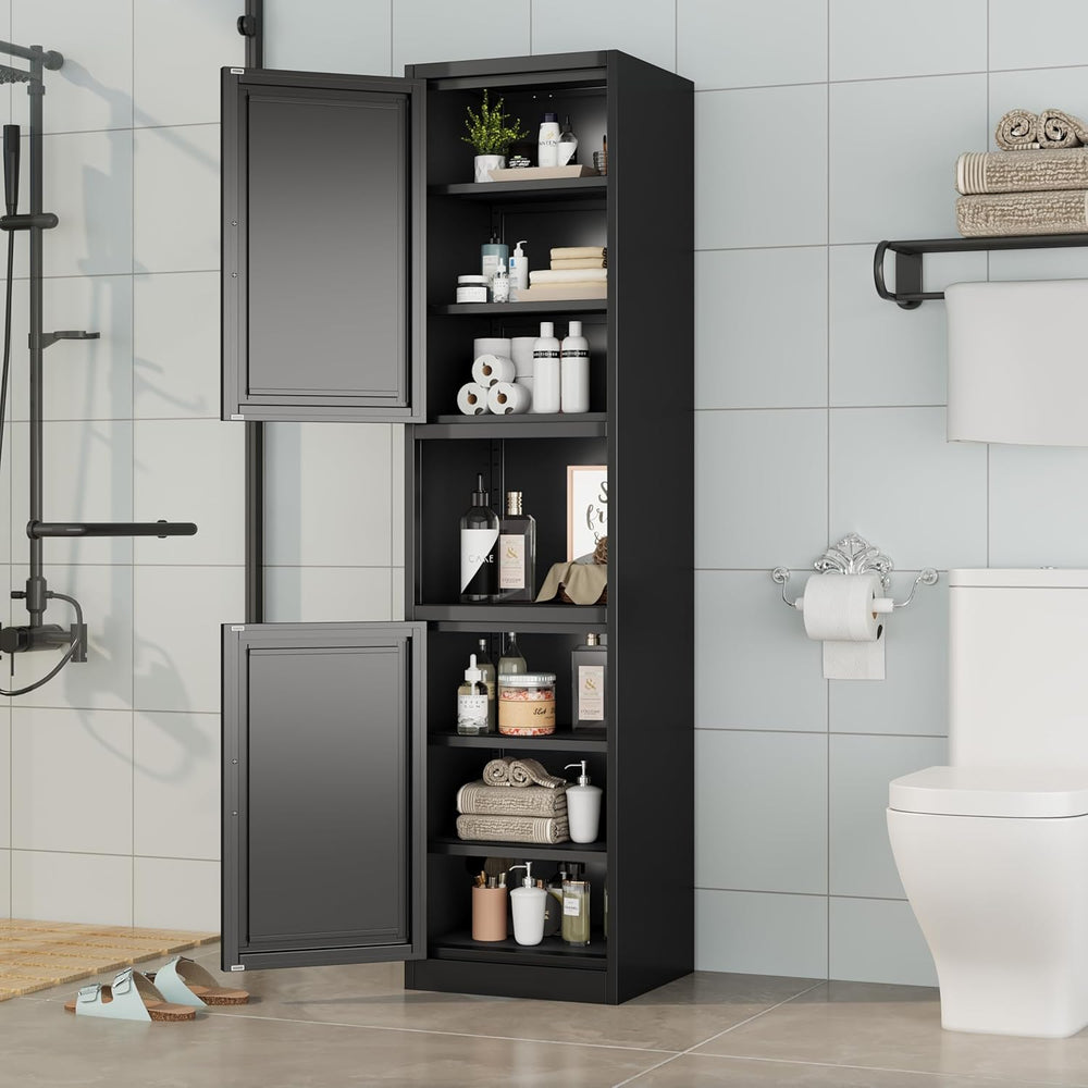 Ckzbx Tall Narrow Storage Cabinet 66.93" H Tall Bathroom Cabinet Metal P...