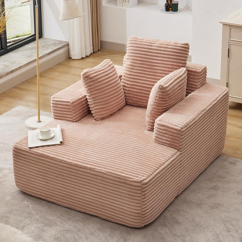Boneless Chaise Lounge Chair, 54" Oversized Cloud Couch Sofa with Deep S...