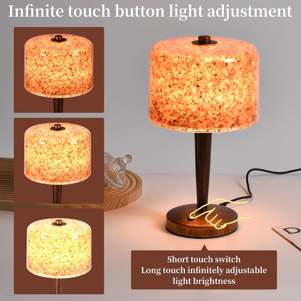 Himalayan Pink Rock Salt Lamp, Touch Control Dimmable Salt Night Light, USB P...