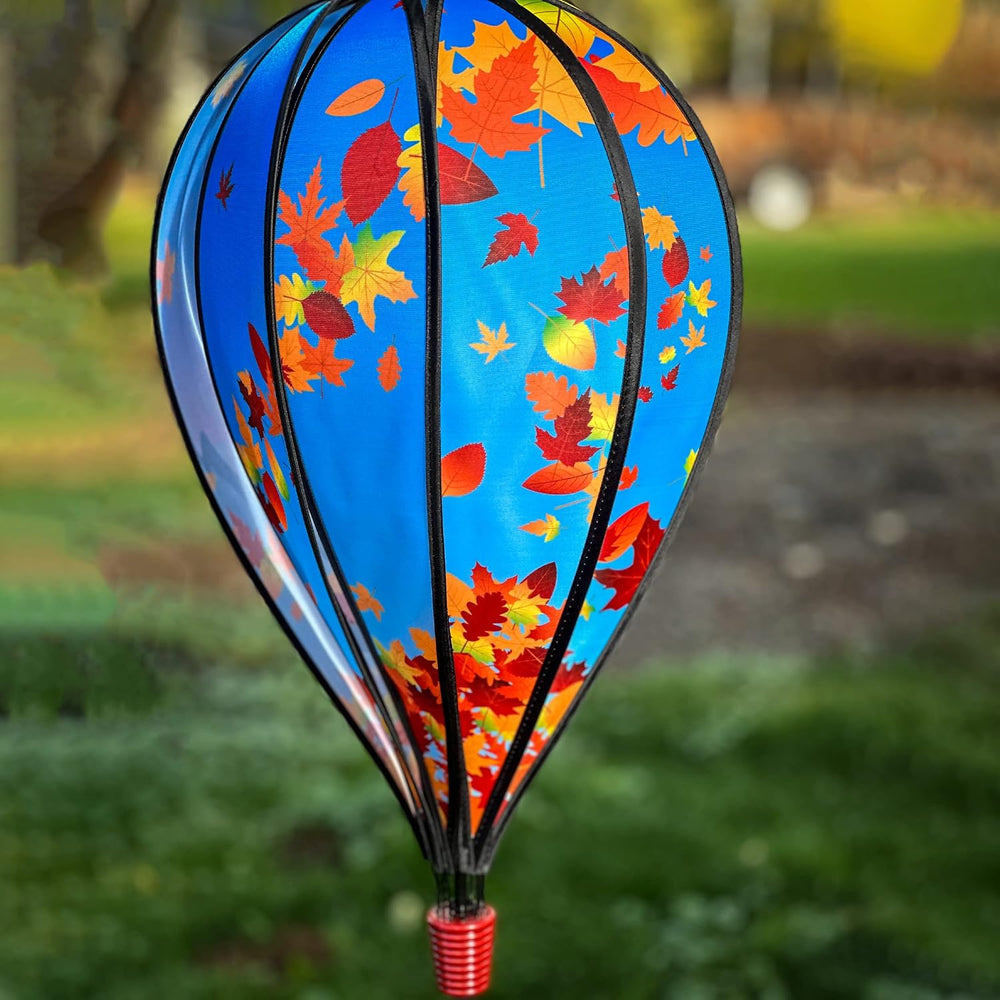 In the Breeze 0997 Fall Leaves Hot Air Balloon Spinner, 10-Panel