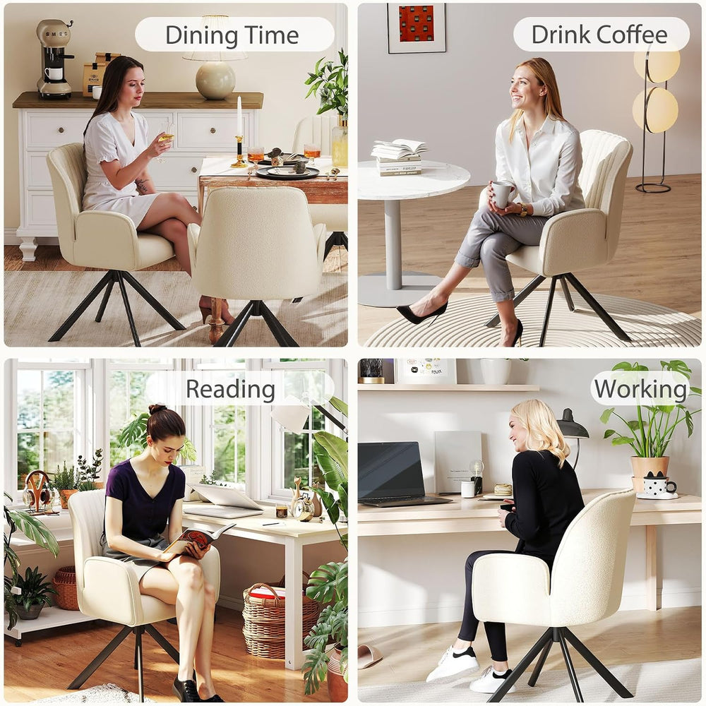 Furniliving Modern Swivel Dining Chairs, Upholstered Dining Chairs Set of 2, ...