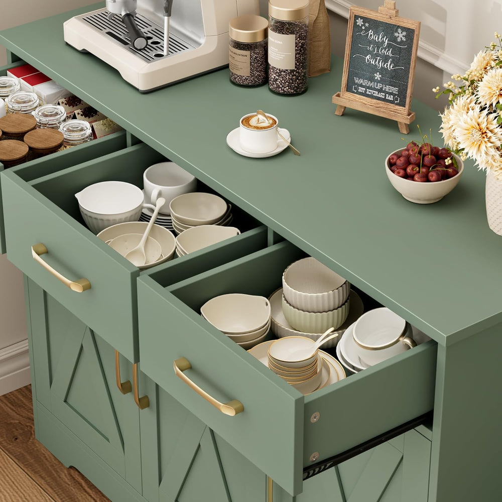 HOSTACK Modern Farmhouse Buffet Sideboard Cabinet, Barn Doors Storage Cabinet...
