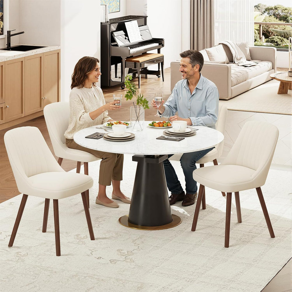 MALOL Upholstered Dining Chairs Set of 4, Modern Fabric Kitchen Chairs with B...