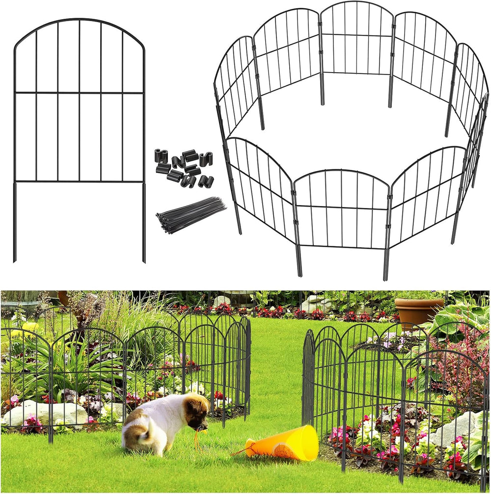Goovilla Garden Fence, Total 27ft(L) x 24in(H), 25 Pcs, Rustproof Metal