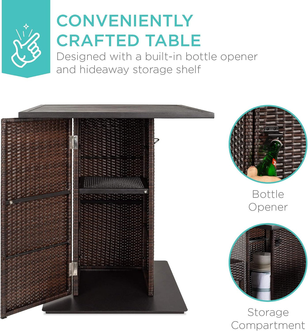 Best Choice Products 5-Piece Outdoor Wicker Bar Table Set for Patio, Poolside...