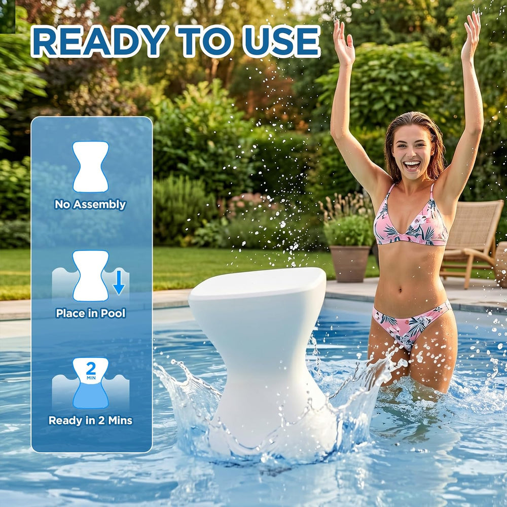 18" Pool Stool for Underwater, Pre-Weighted No-Assembly in-Pool Bar Stoo...
