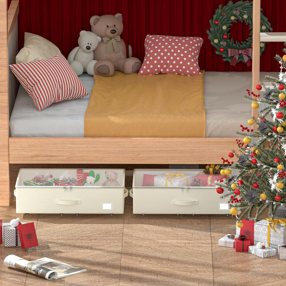 EE-RoomWorld Under Bed Storage with Wheels, No Assemble Required 12 inches he...