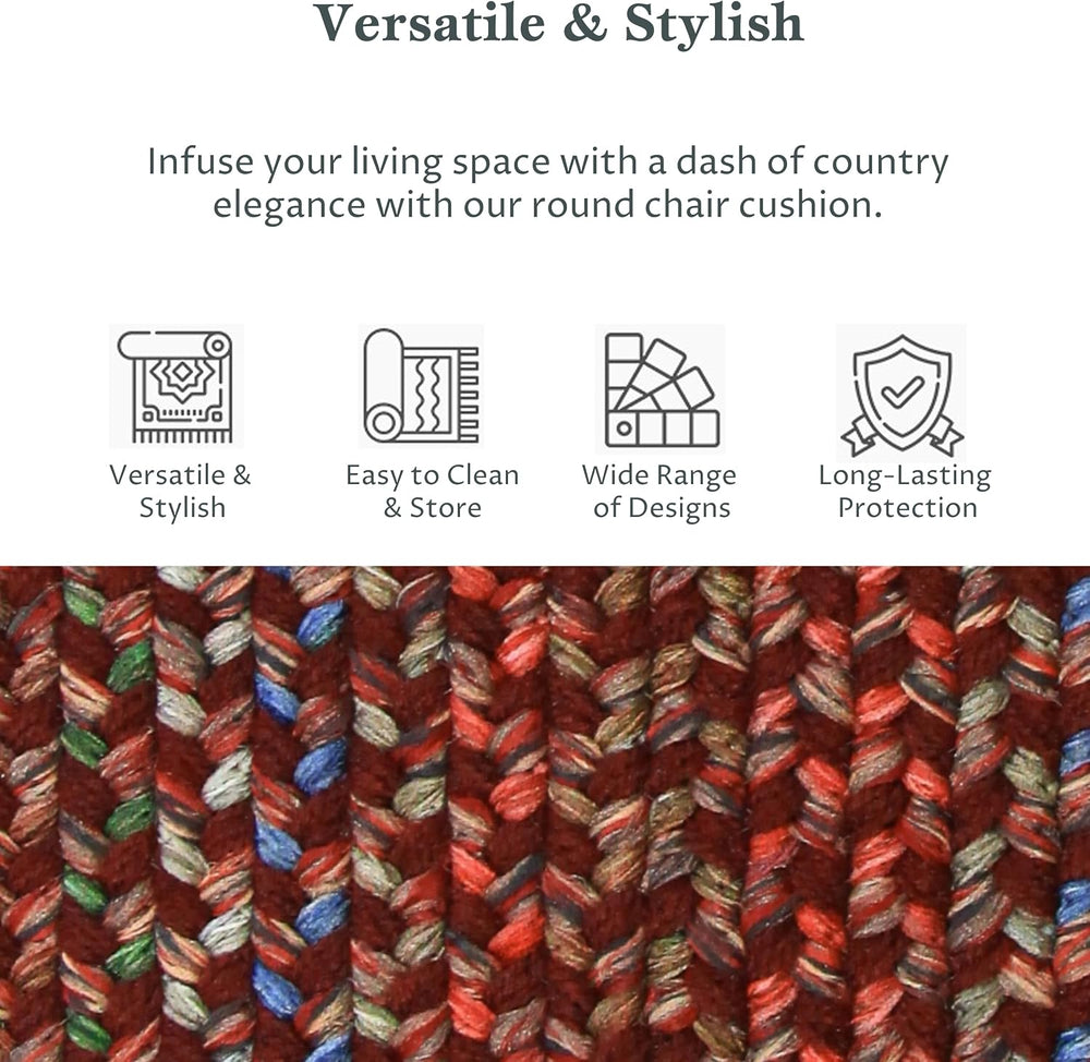 Rhody Rug Katie KA43 Burgundy 15" x 15" Chair Pad Set-of-4 - Round ...