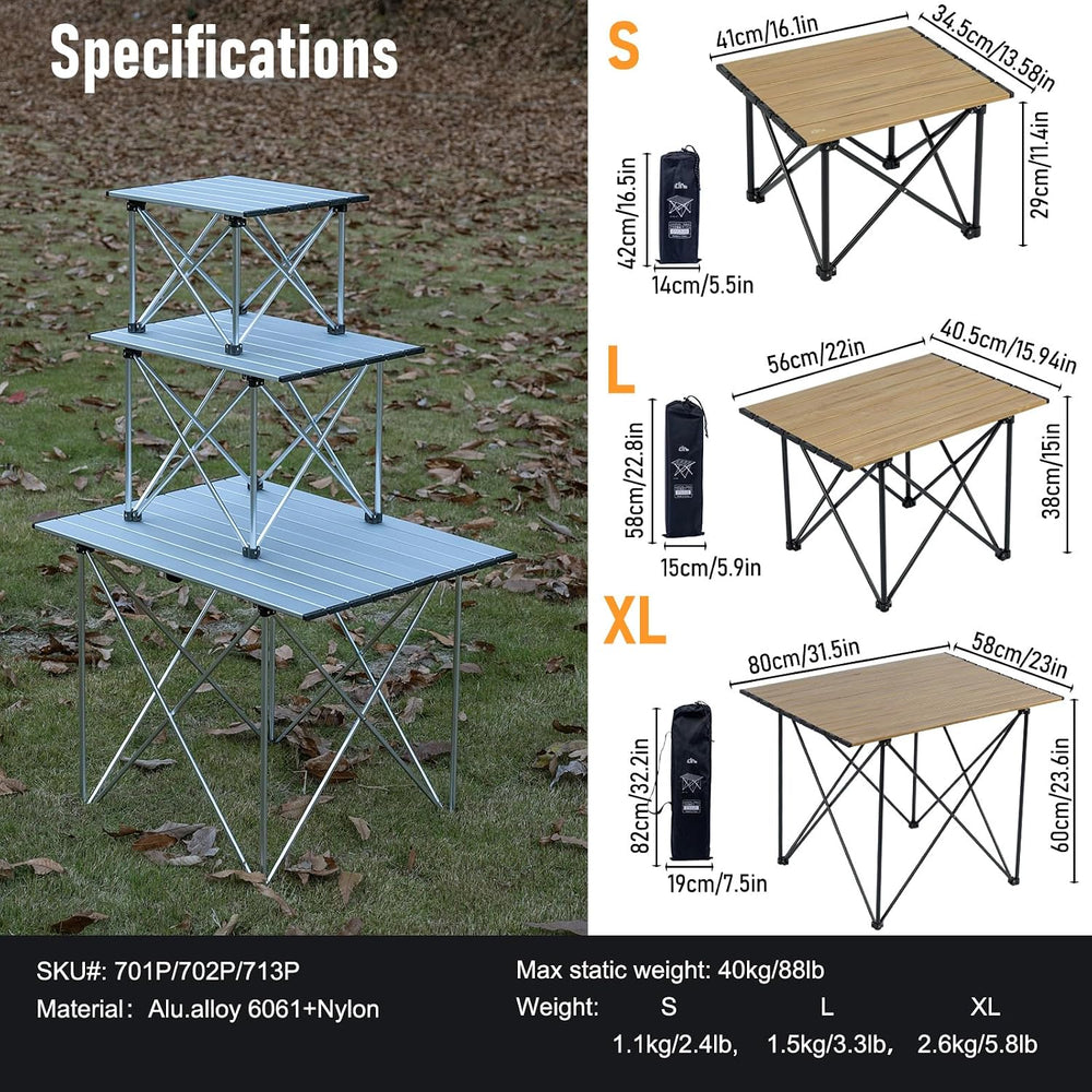 iClimb Ultralight Compact Camping Folding Table (Reinforced Nature - S)