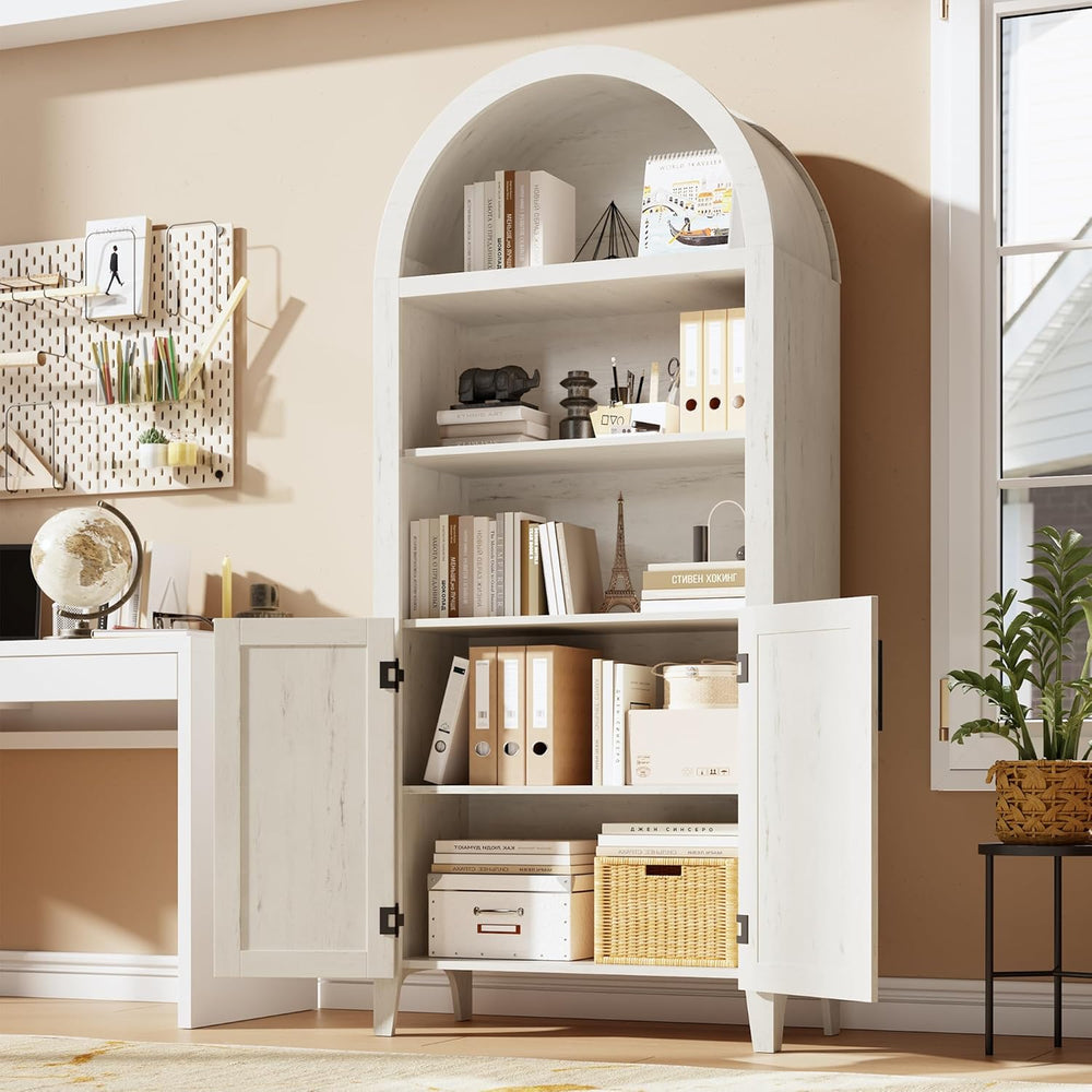 Garvee Arched Cabinet with Doors, 5-Tier Kitchen Pantry Cabinet with Adjustab...