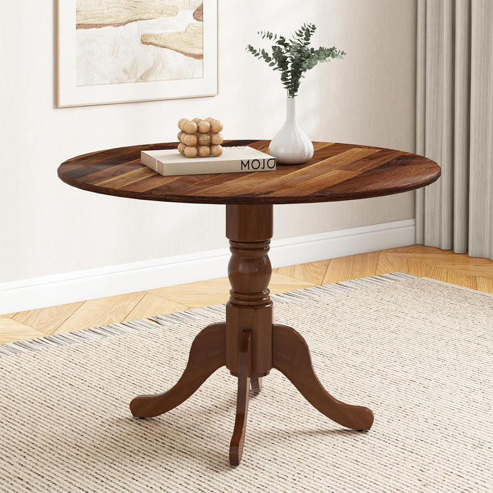 Giantex 39-Inches Round Rubber Wood Dining Table for 4 with Legs, 220 Lbs Cap...