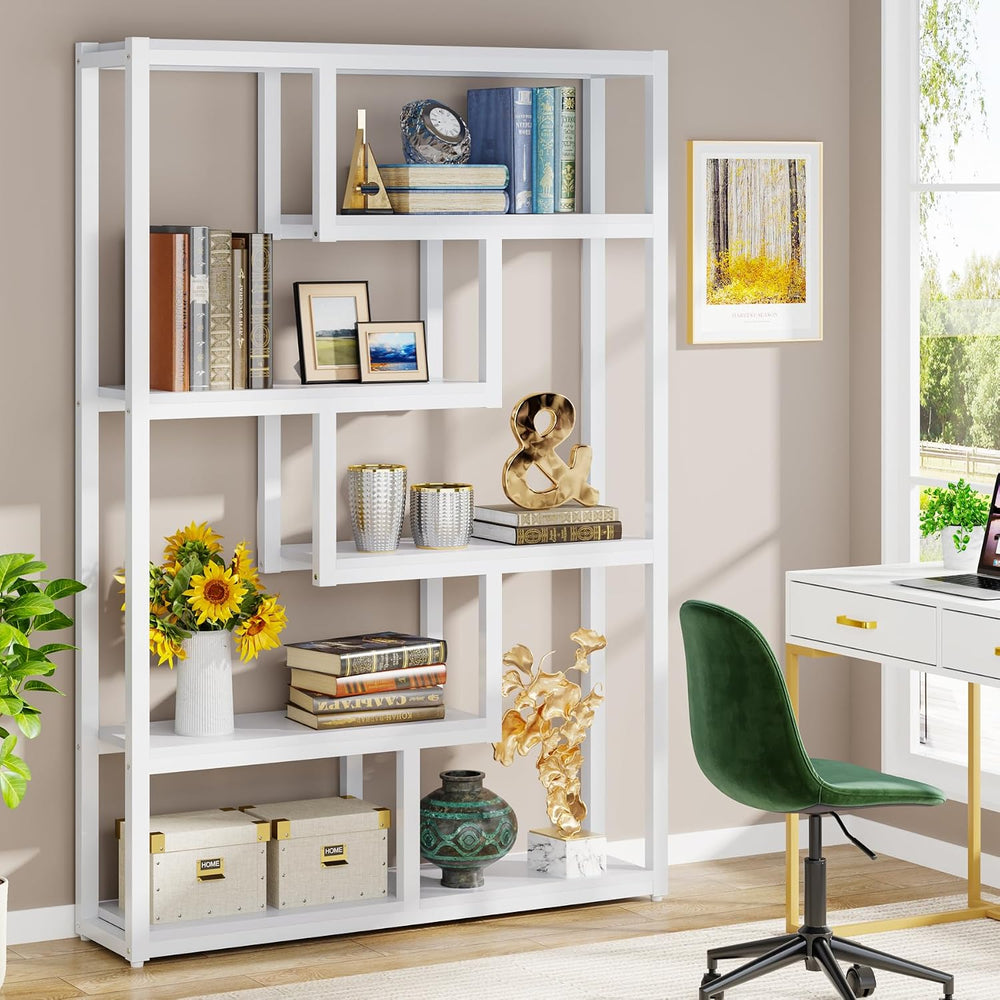 Tribesigns Way to Origin 6-Shelf Industrial Bookshelf, Modern Etagere Bookcas...