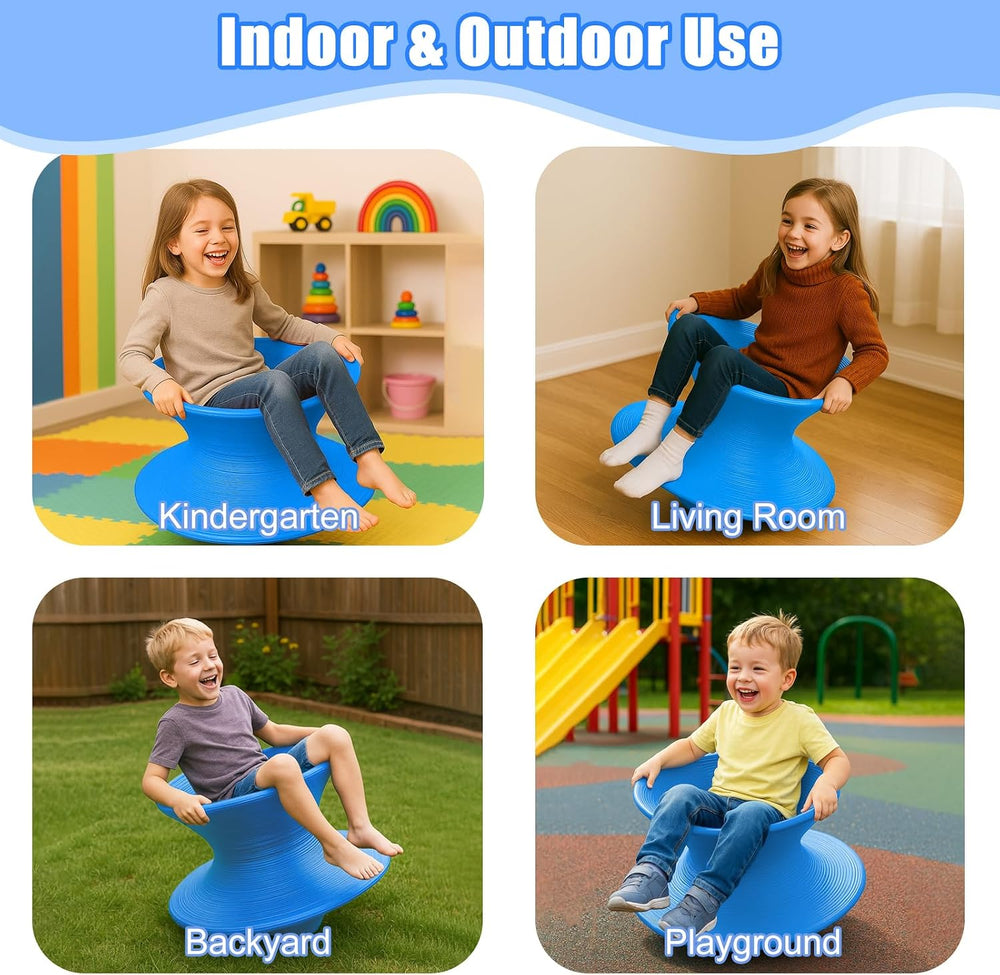 360° Rotating Gyro Chair, 24" One-Piece PE Spun Chair with Non-Slip Text...