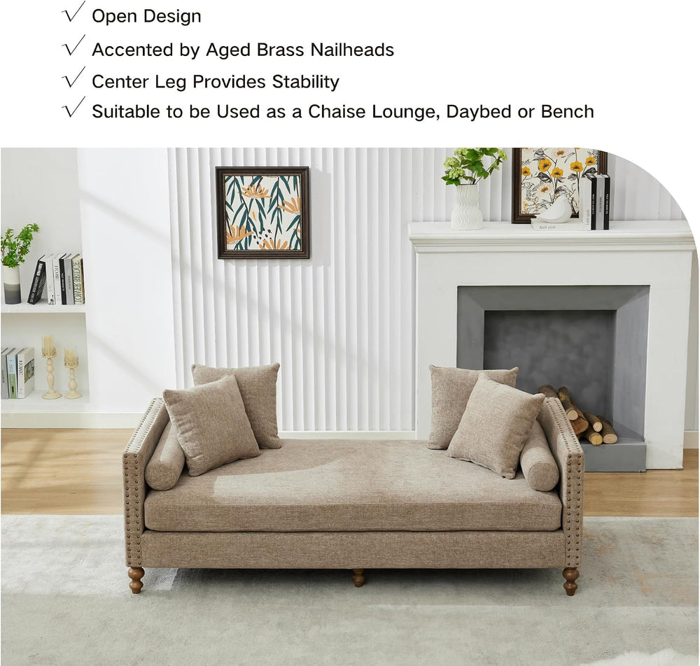 Chifee & Vingol 75.2" W Retro Oversized Chaise Lounge Chair Indoor w...