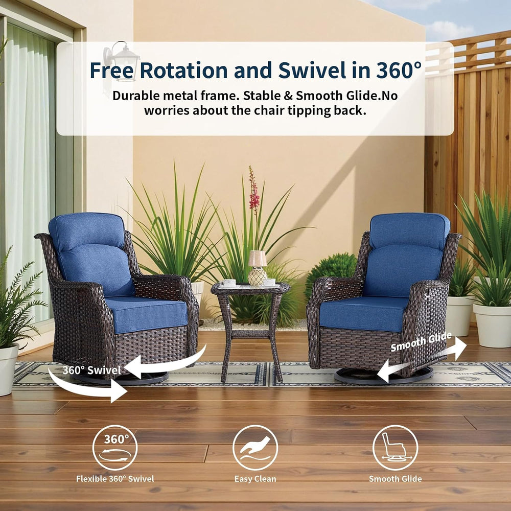 Outdoor Swivel Rocker Chair with 6" Thick Cushions | 6" ultra-thick...