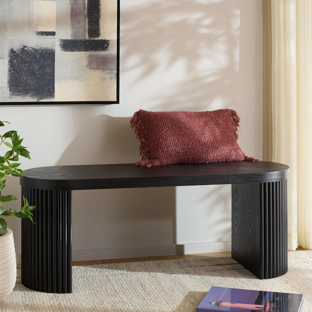 SAFAVIEH Home Collection Enoki Black Oval Top Bench