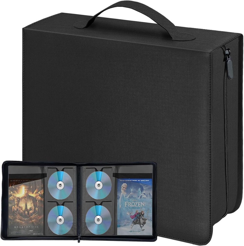 CD DVD Blu-ray Storage Binder with Handles, PU Leather Corver | Holds 200 Dis...