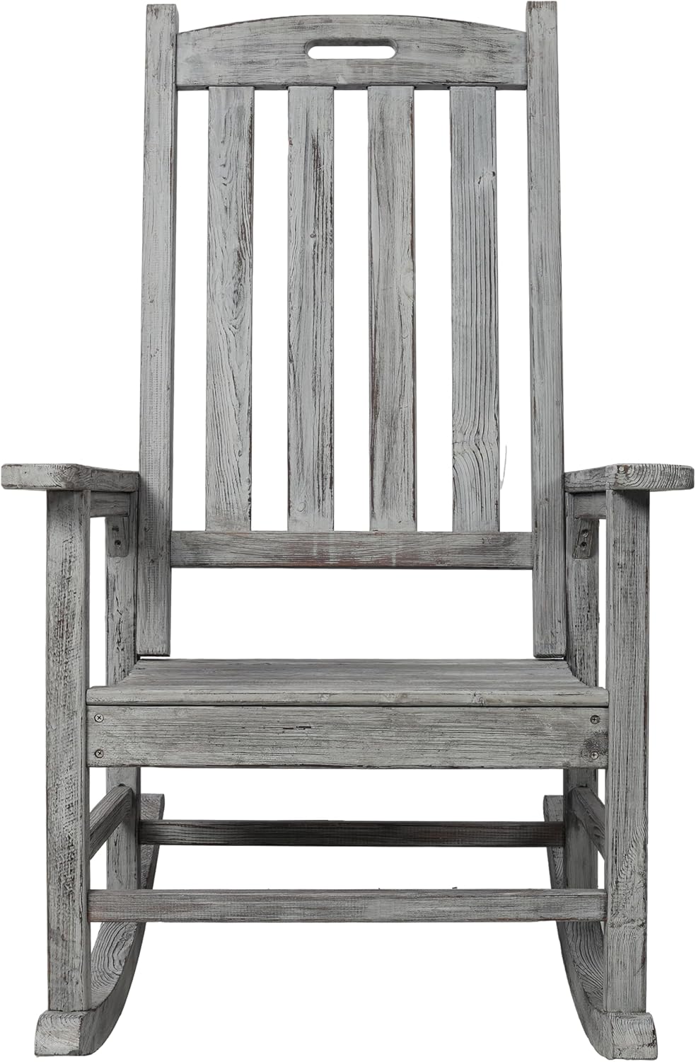Oversized Wooden Porch Rocker Chair: Classic Fir Wood Design with 21-Inch Wid...