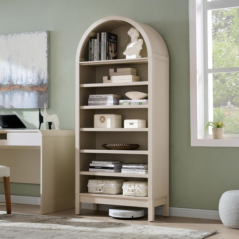 IFBUY 71" Tall Arched Bathroom Storage Cabinet, 7-Tier Modern Farmhouse ...