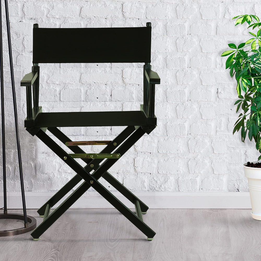 Casual Home Director's Chair ,Black Frame/Black Canvas,18" - Classic...