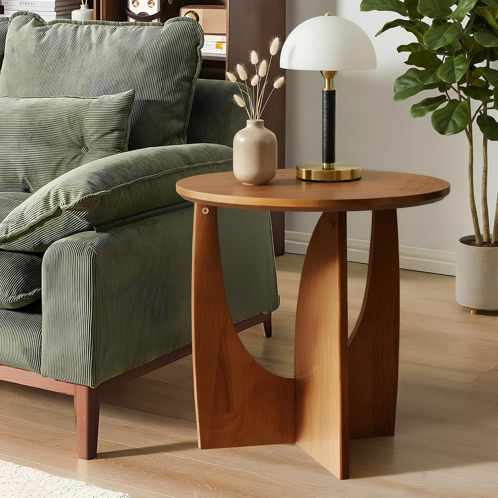 Round End Side Table - 19.7" Unique Tall Round Side Tables Living Room, ...