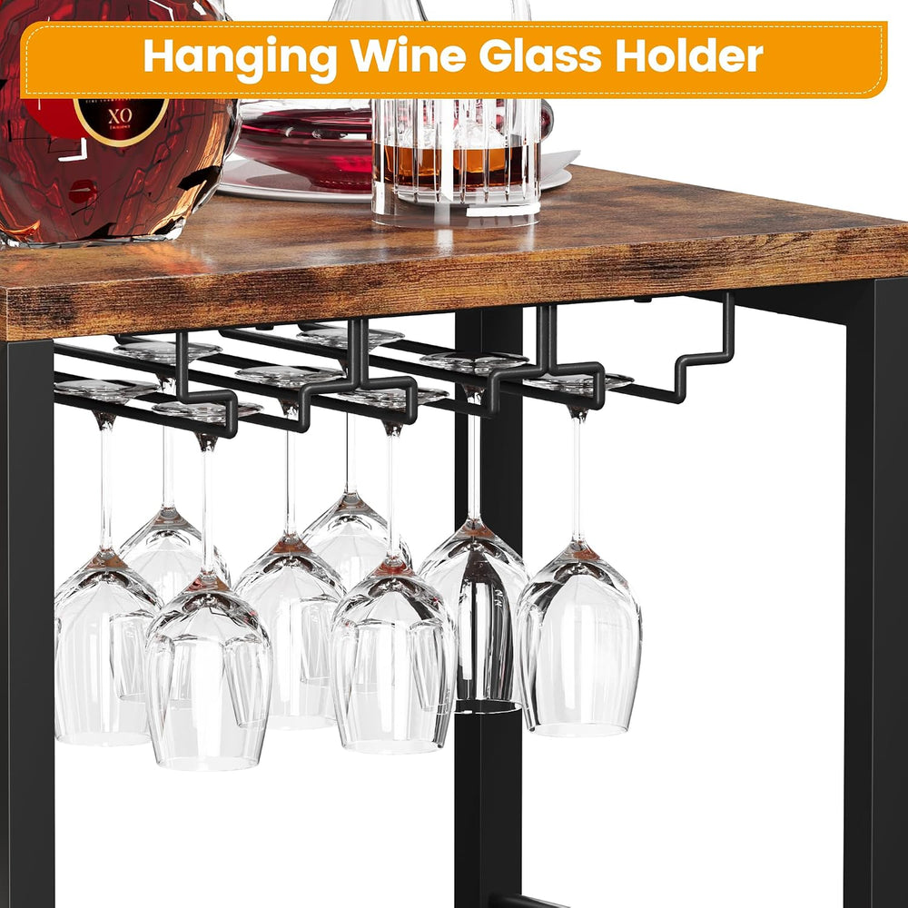 Homeiju Liquor Cabinet Bar for Home Bar, 3 Tier Wine Rack Freestanding Floor ...