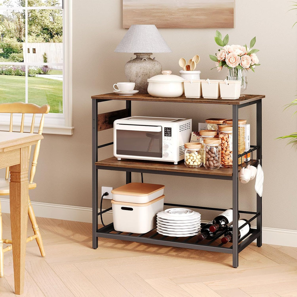 HOOBRO Kitchen Island with Storage, Kitchen Island Table with Power Outlet, 4...