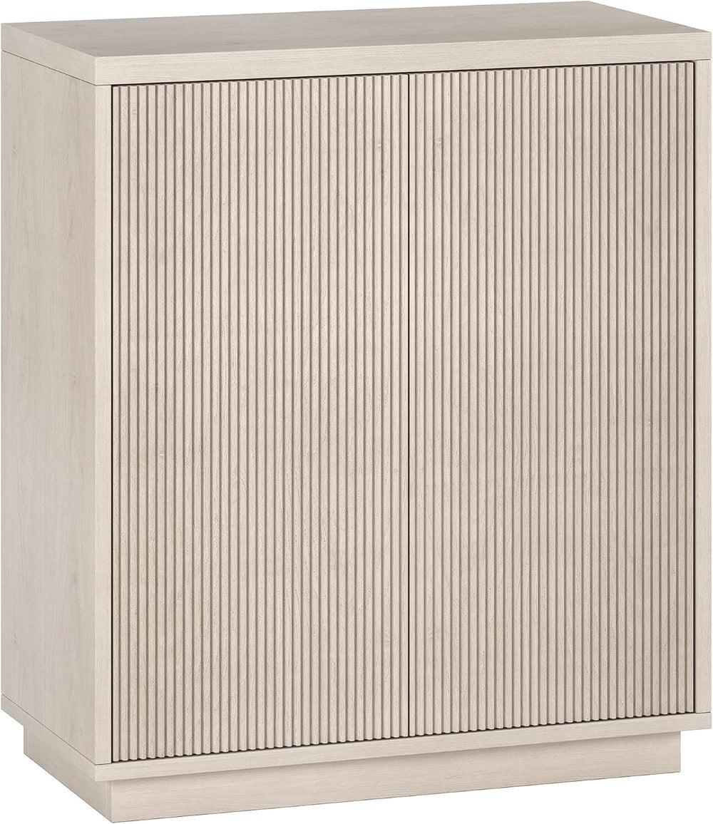 Henn&Hart 28" Fluted Accent Cabinet, Sideboard Buffet, Beech White