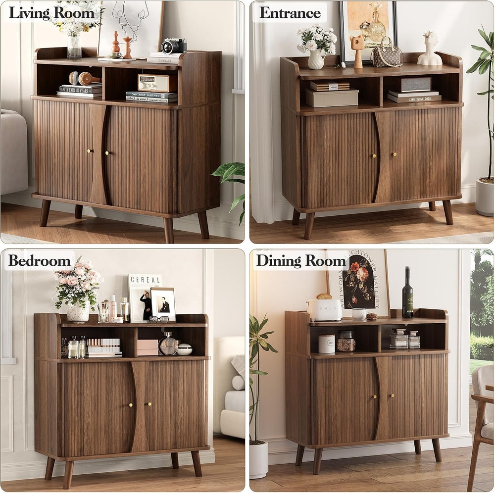 Decofy Fluted Sideboard Buffet Cabinet with Storage, 39.9" Console Cabinet