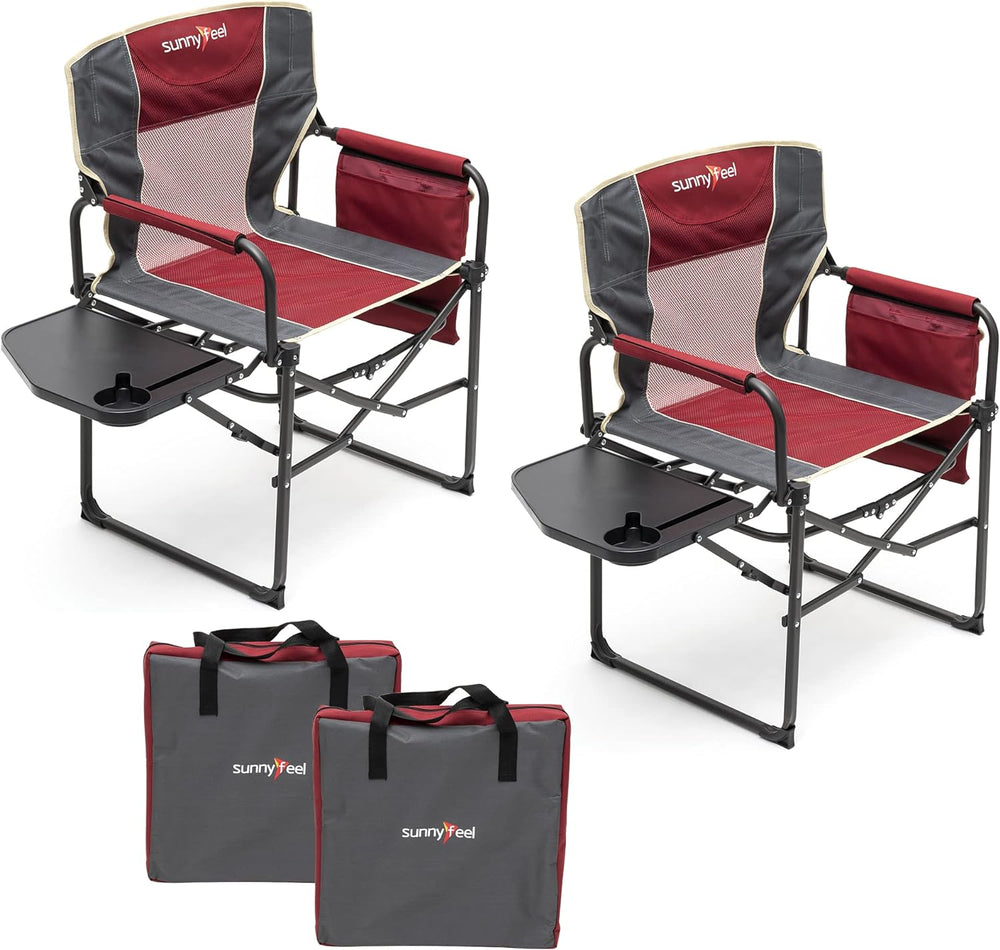 SUNNYFEEL Oversized Camping Chair Portable Directors Chairs with Side Table |...