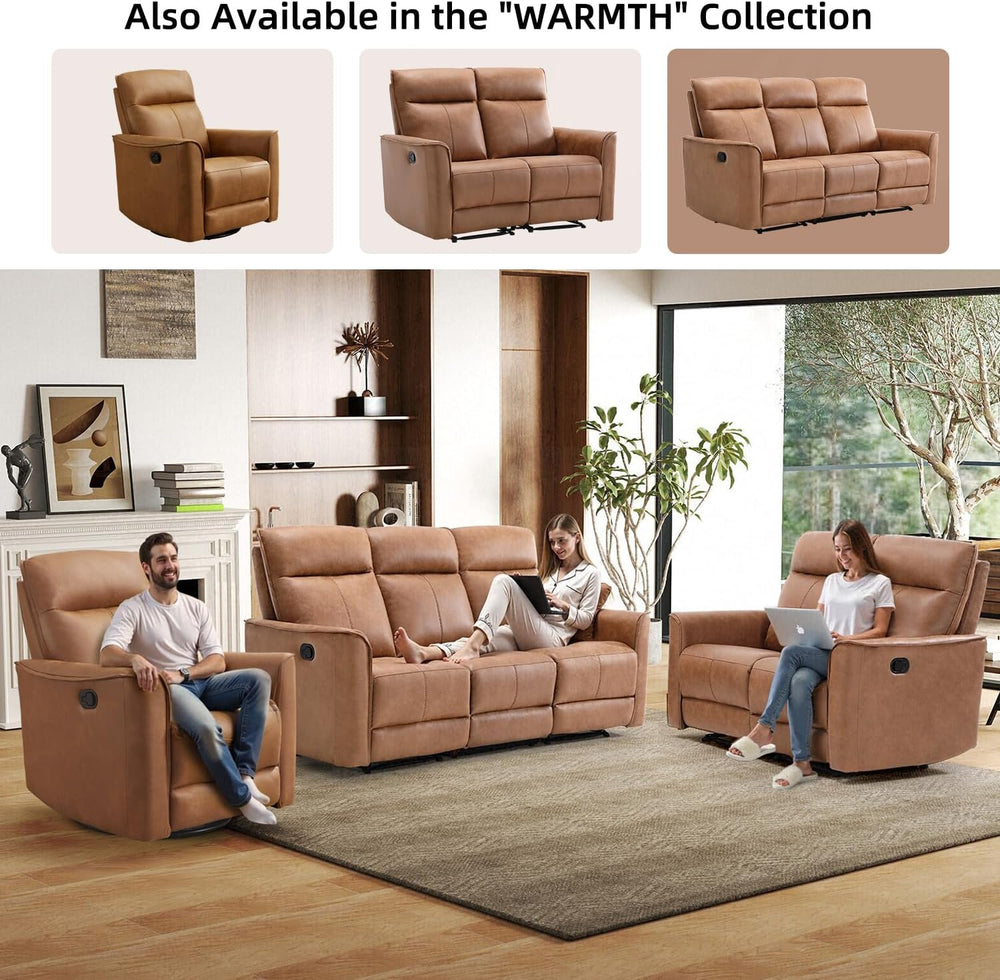 CANMOV Manual Loveseat Recliner Sofa, Wall-Hugger 3 Seat Reclining Love Seat ...