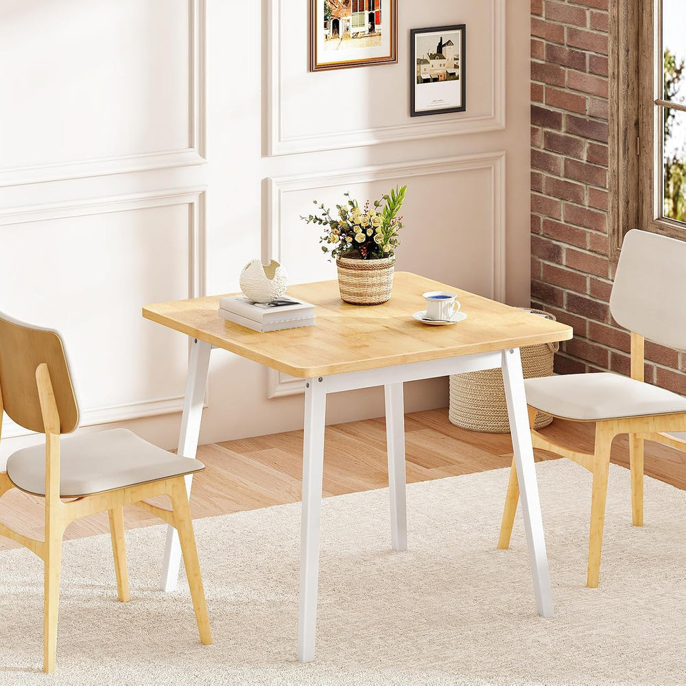 HOOBRO Bamboo Dining Table, Square Dining Table for 2, 27.6" Kitchen Tab...